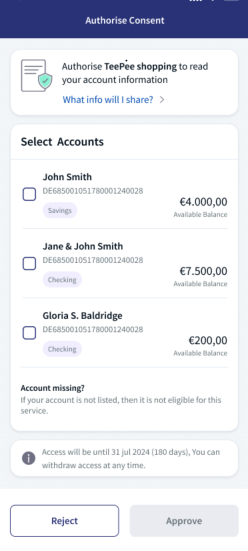 select an Account